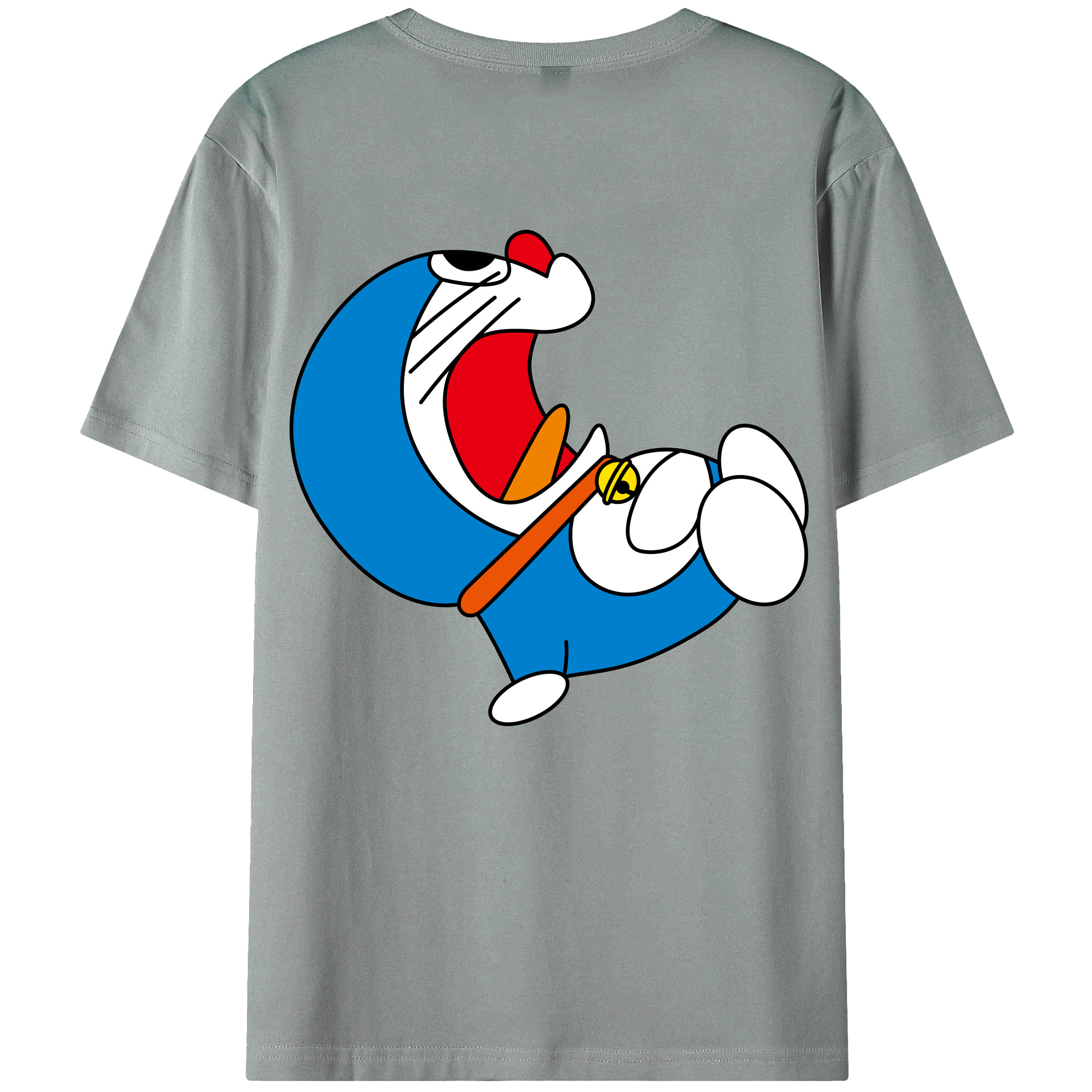 （画像用） ドラえもん Doraemon 綿100％ メンズ半袖Tシャツ（バックプリント） 通気性
